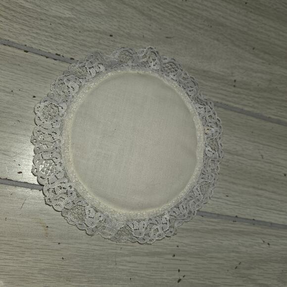 Vtg Handmade Religious Cross-Stich The Lord Is My Shepard Wall Hanging Lace Trim - Picture 3 of 3